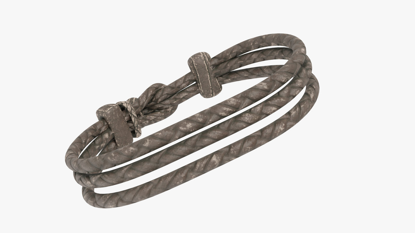 Leather bracelet 3d model for blender and obj with PBR textures