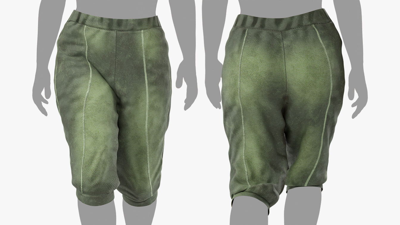 medieval capri knee pants 3d model blender obj PBR