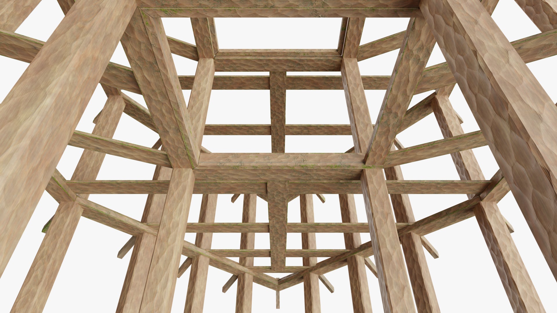 medieval wooden house structure 3d model obj blender pbr textures