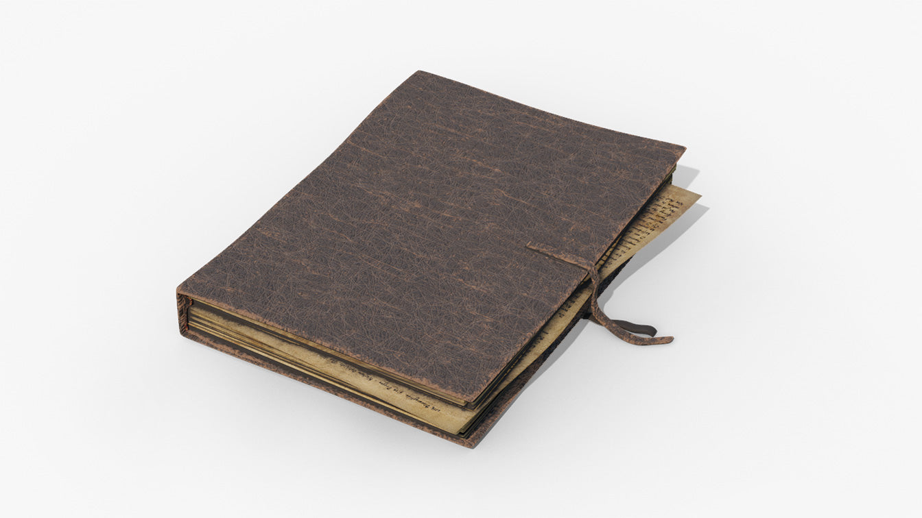 old field journal medieval diary 3d model blender obj