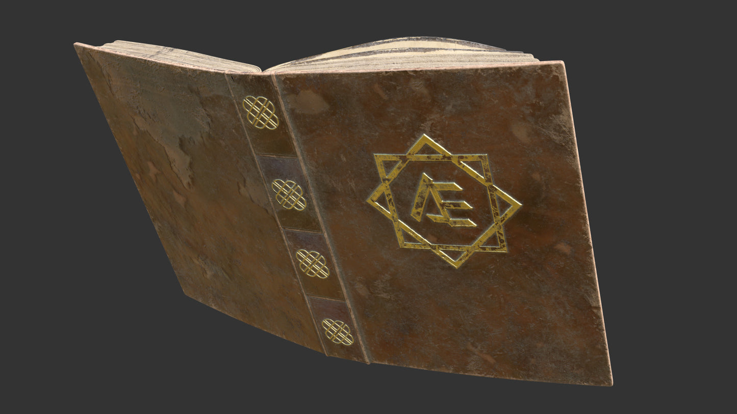 old medieval book magic 3d model blender obj