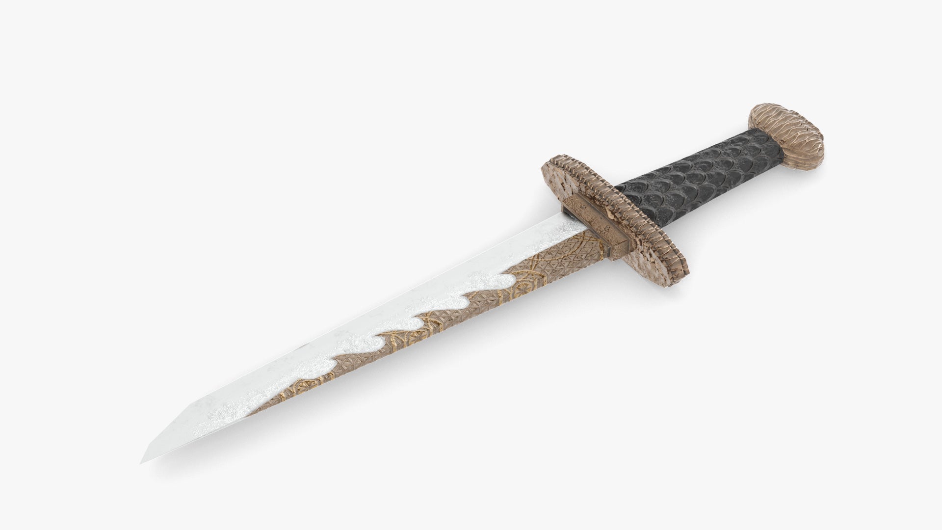 ornamental dagger afgan pesh kabz medieval fantasy 3d model blender obj
