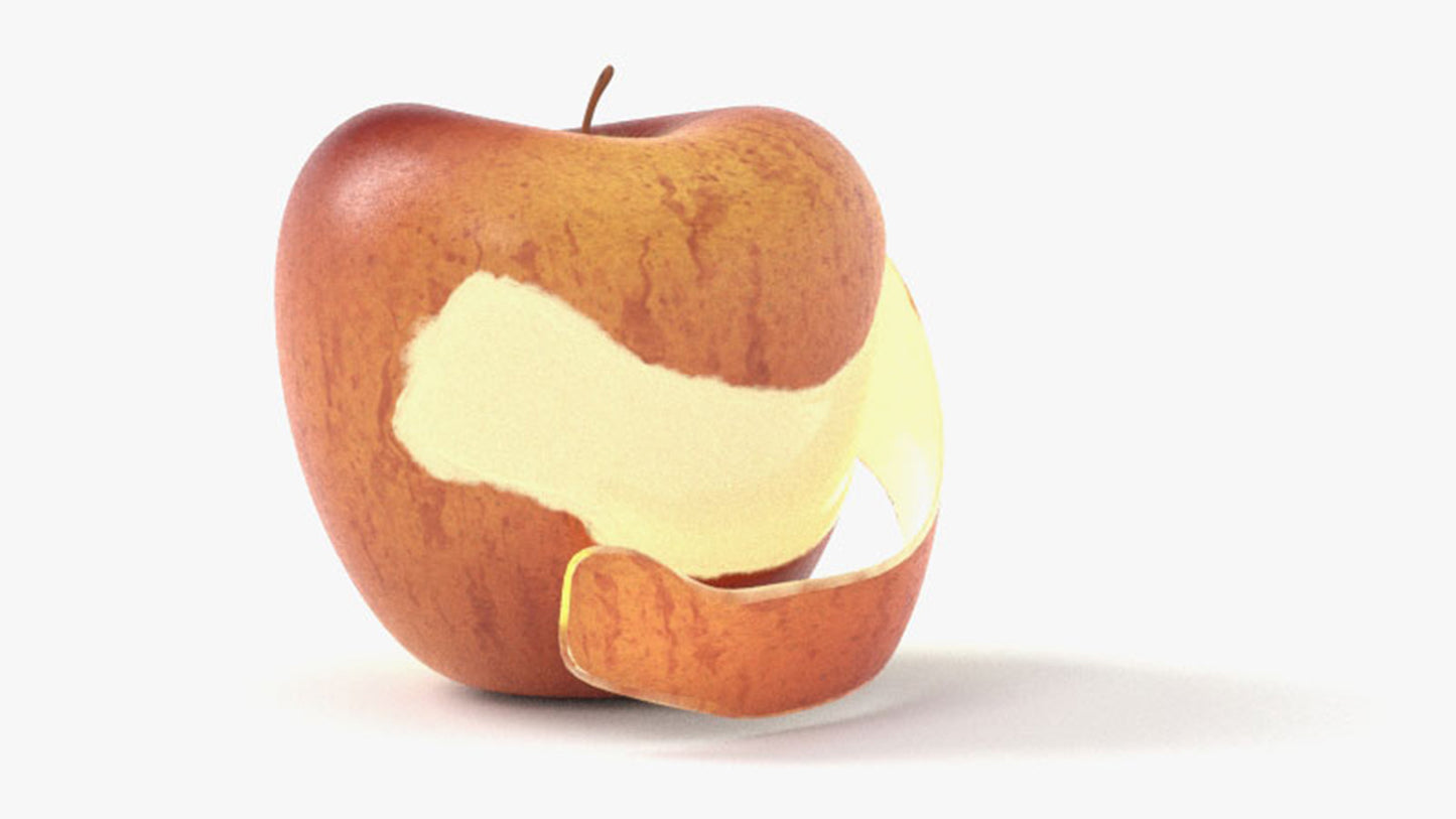 peeling apple 3d model blender obj