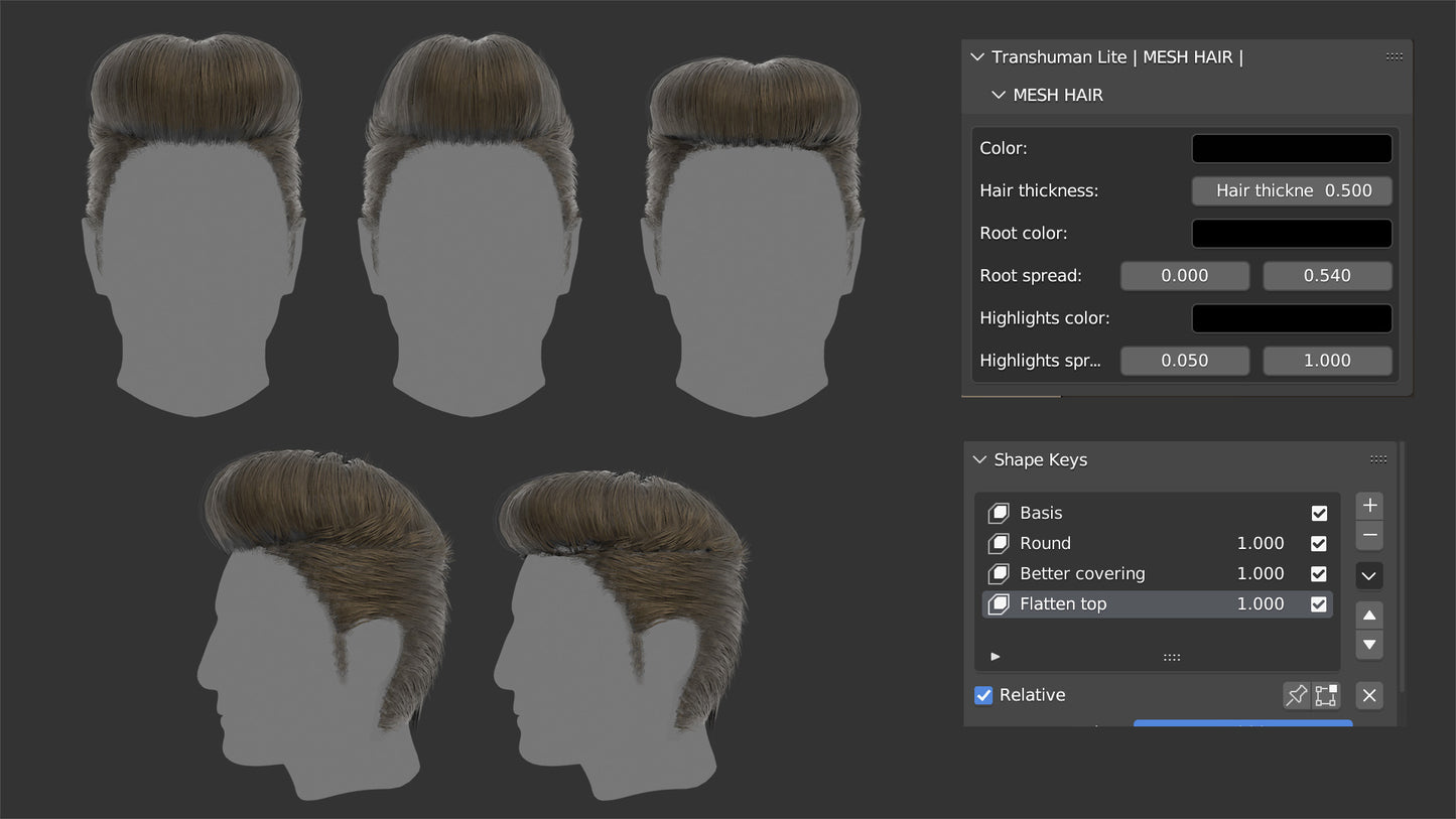 Pompadour Hairstyle | Mesh Cards |