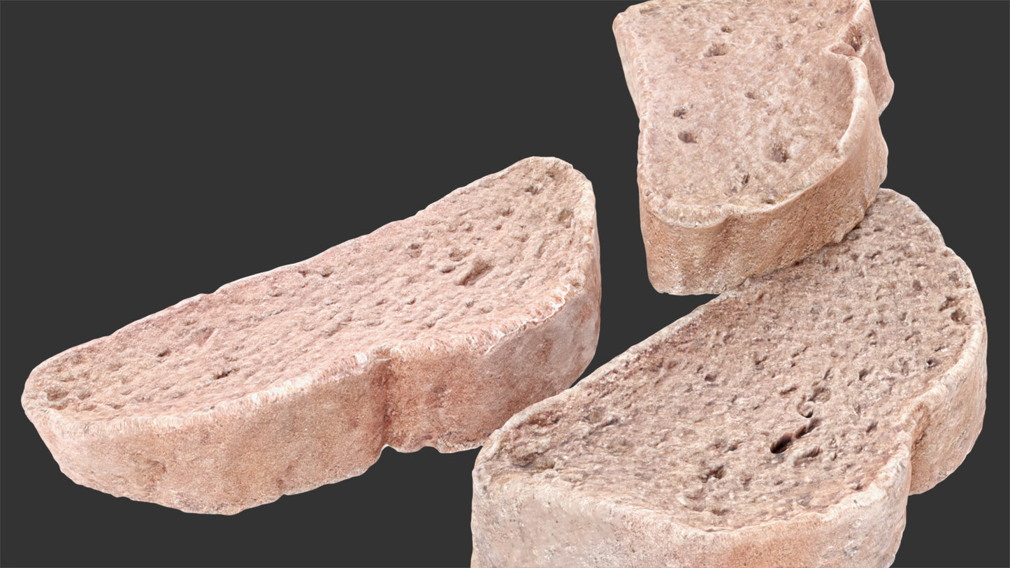 Rye bread slices 3d model blender obj with PBR textures