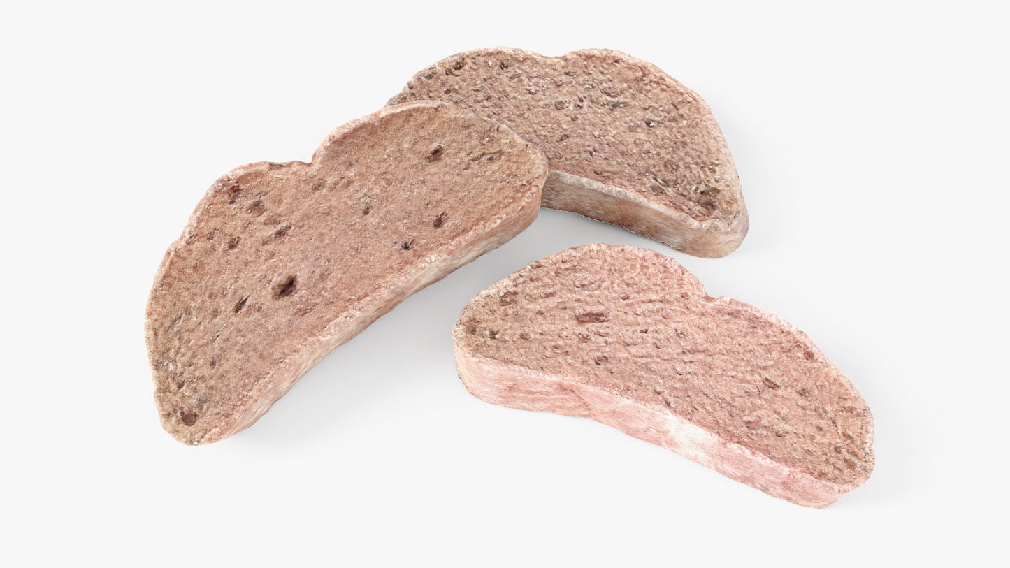 Rye bread slices 3d model blender obj with PBR textures