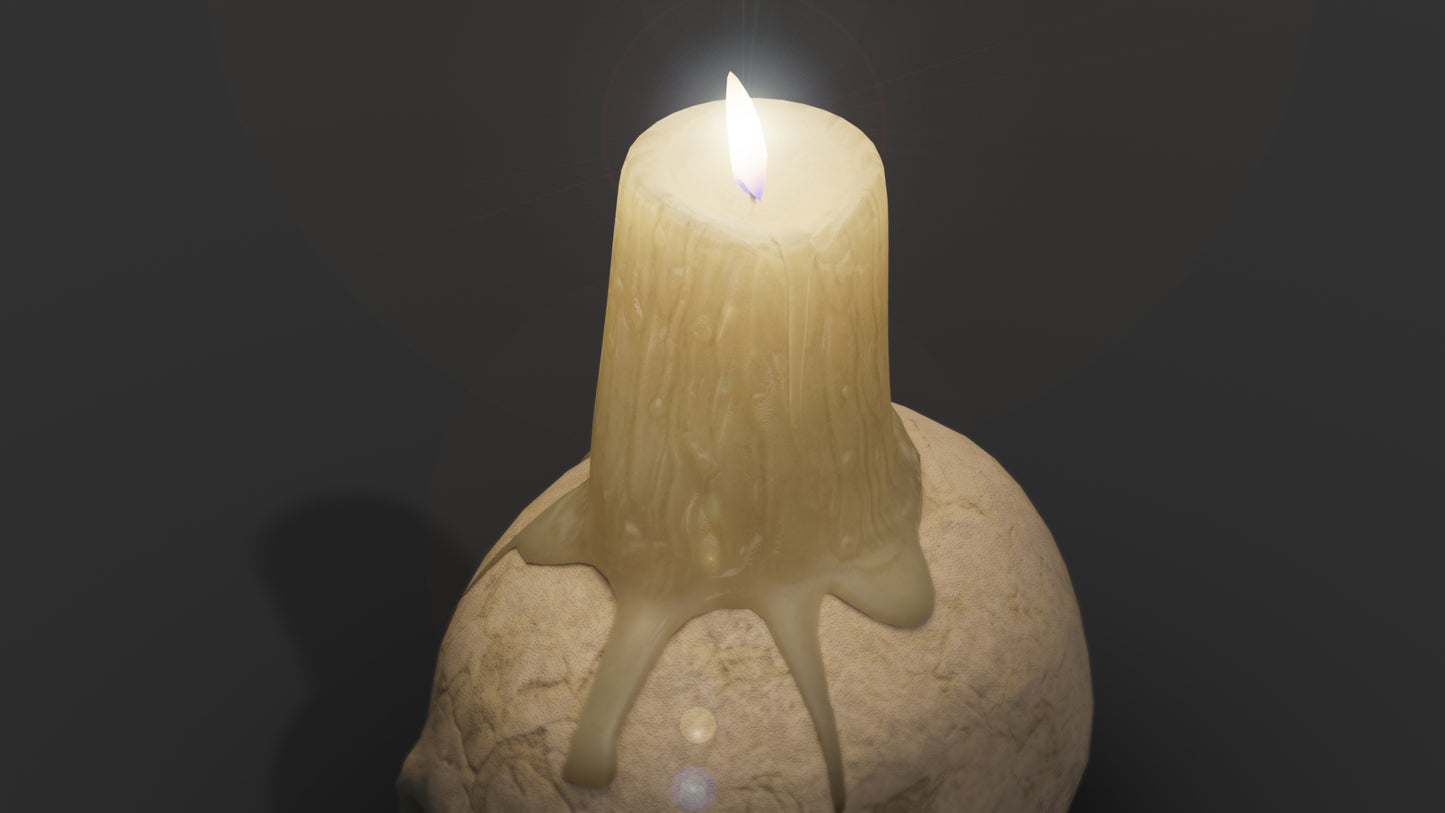melted candle 3d model blender obj