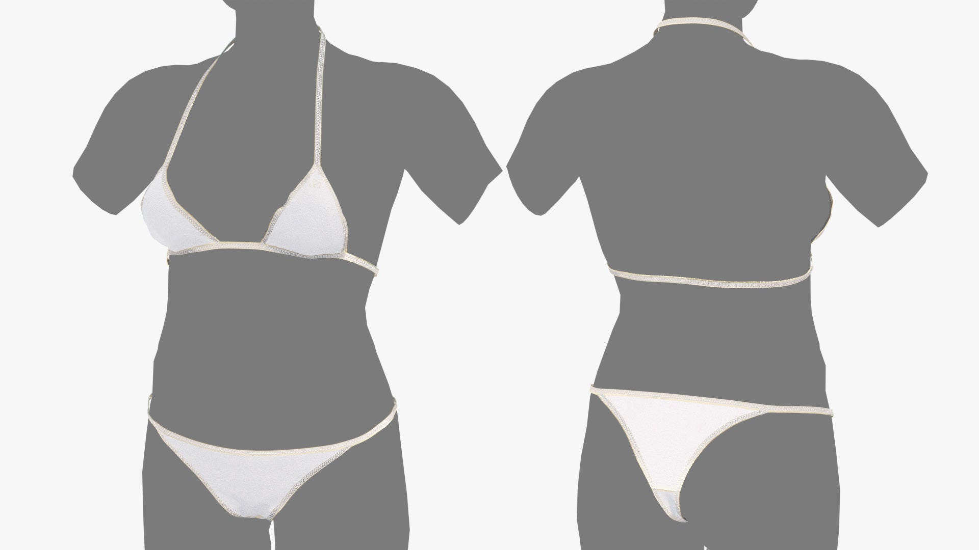 Small Bikini 3D model for Blender and OBJ with PBR textures