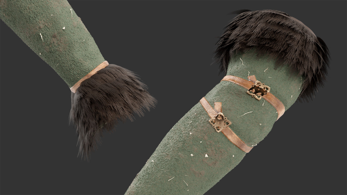 medieval fur sleeves bethany hawke 3d model blender obj PBR