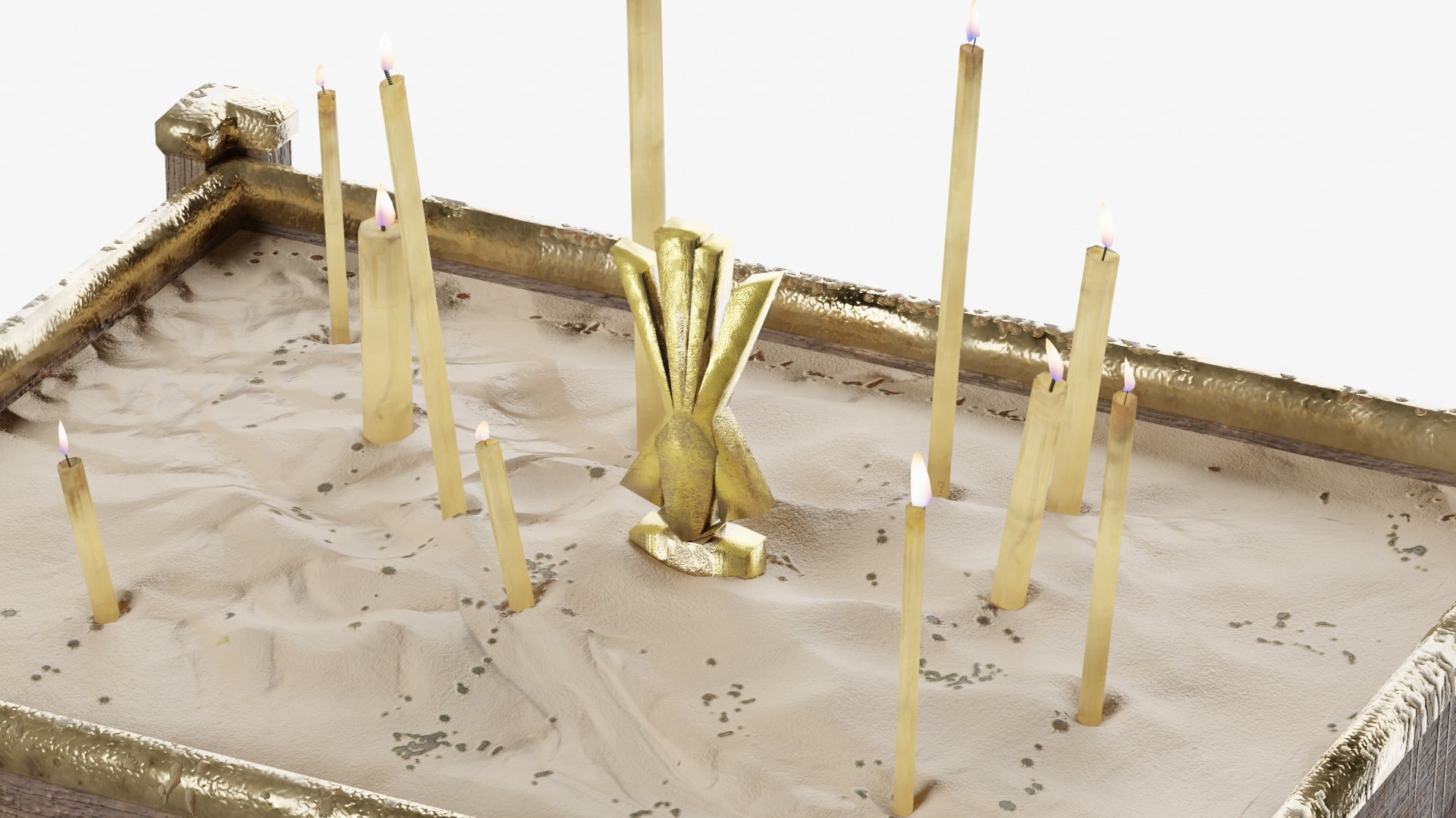 votite candles altar medieval fantasy 3d model blender obj