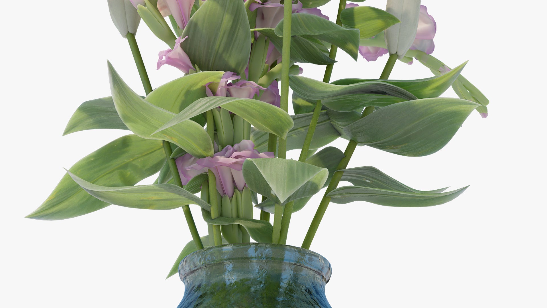 Lily and gladiolus bouquet 3d model for Blender and OBJ with low polycount and PBR textures