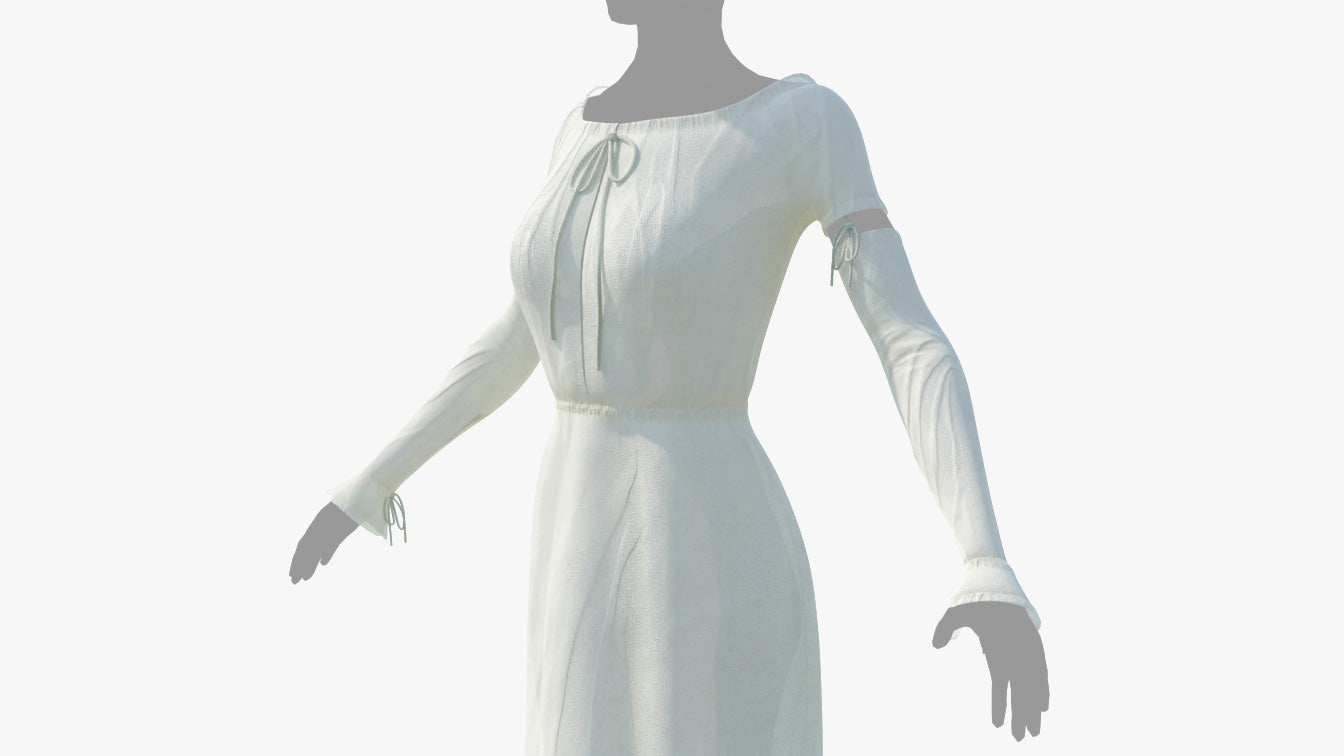 Medieval linen undergarment (bodice). Low-poly 3D model for Blender, OBJ and PBR textures.