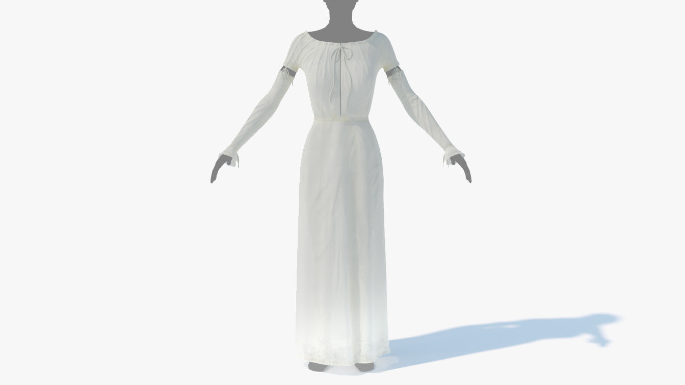 Medieval linen undergarment (bodice). Low-poly 3D model for Blender, OBJ and PBR textures.