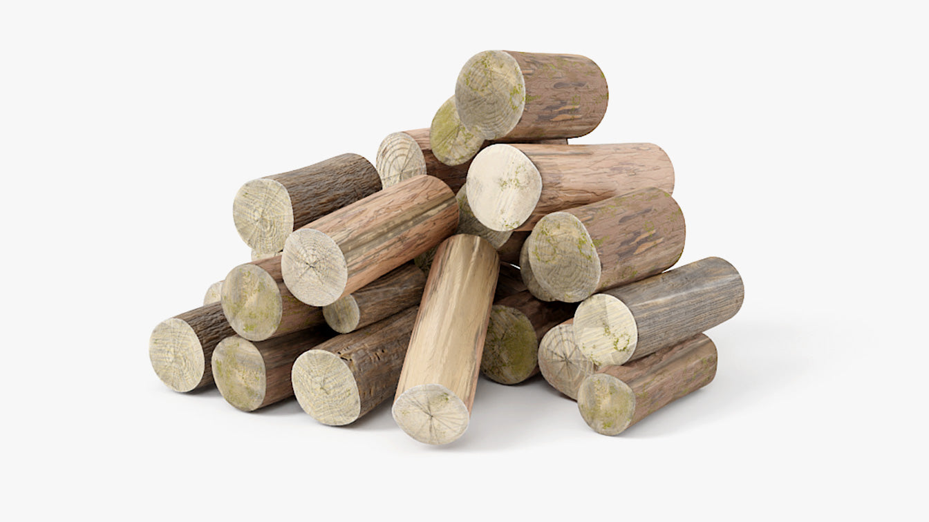 Wood logs lumber 3d model for Blender and OBJ with PBR textures