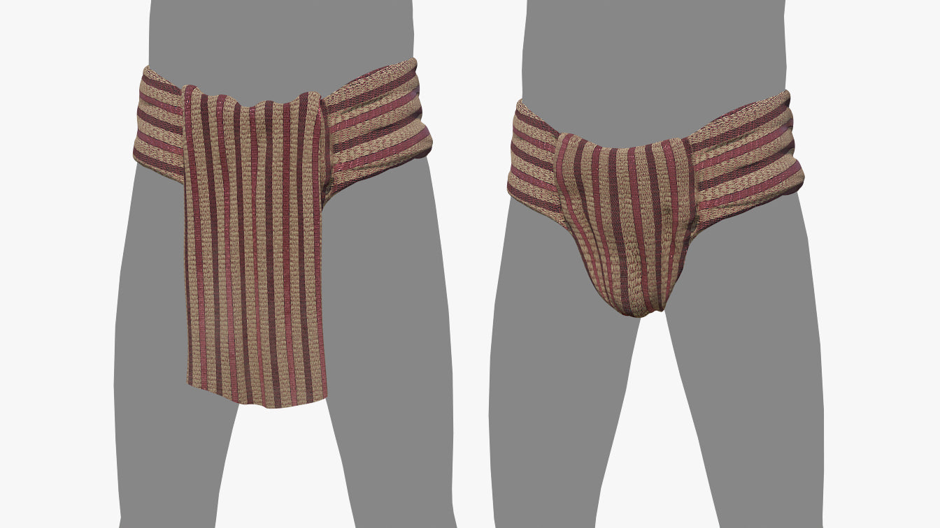 Loincloth medieval underwear 3d model for Blender and OBJ with low polycount and PBR textures