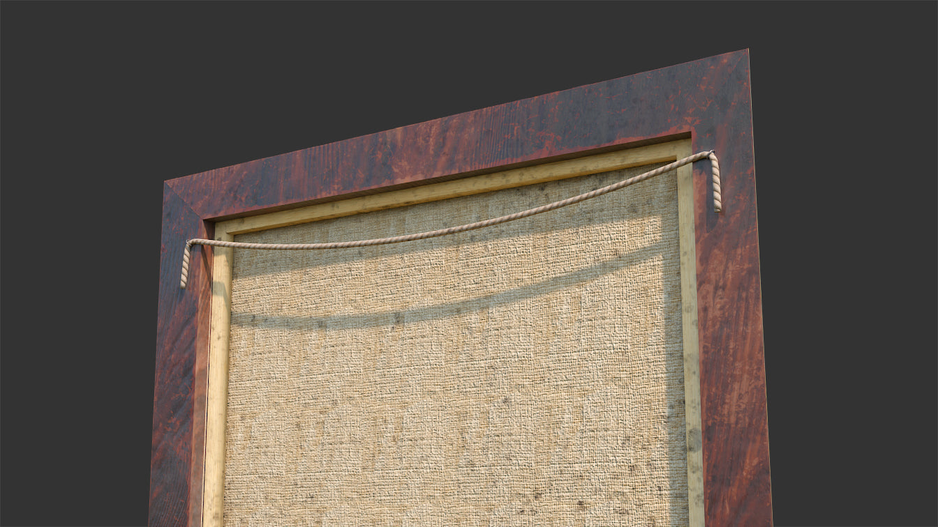 Old gold leaf frame 3d model for Blender and OBJ with PBR textures