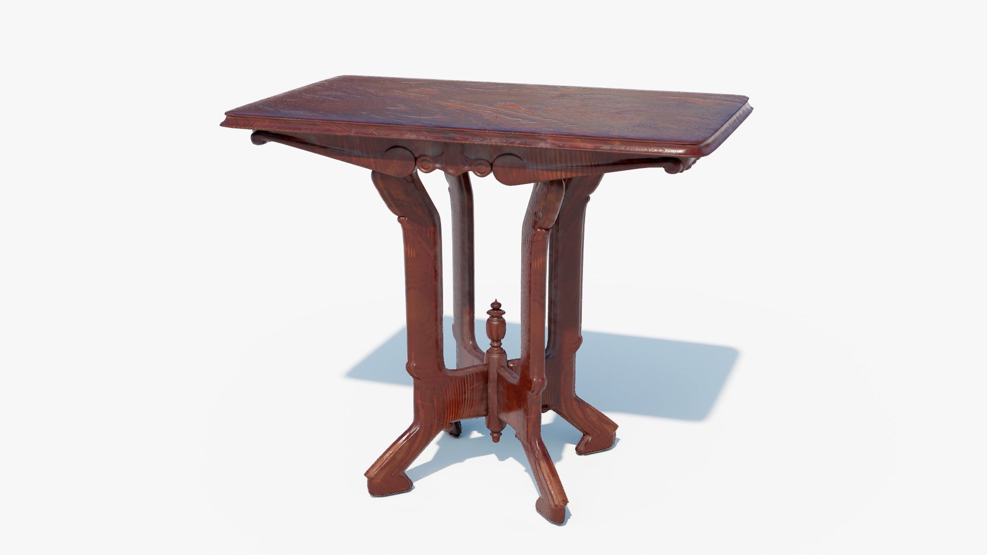 Victorian style side table 3d model for Blender and OBJ with low polycount and PBR textures