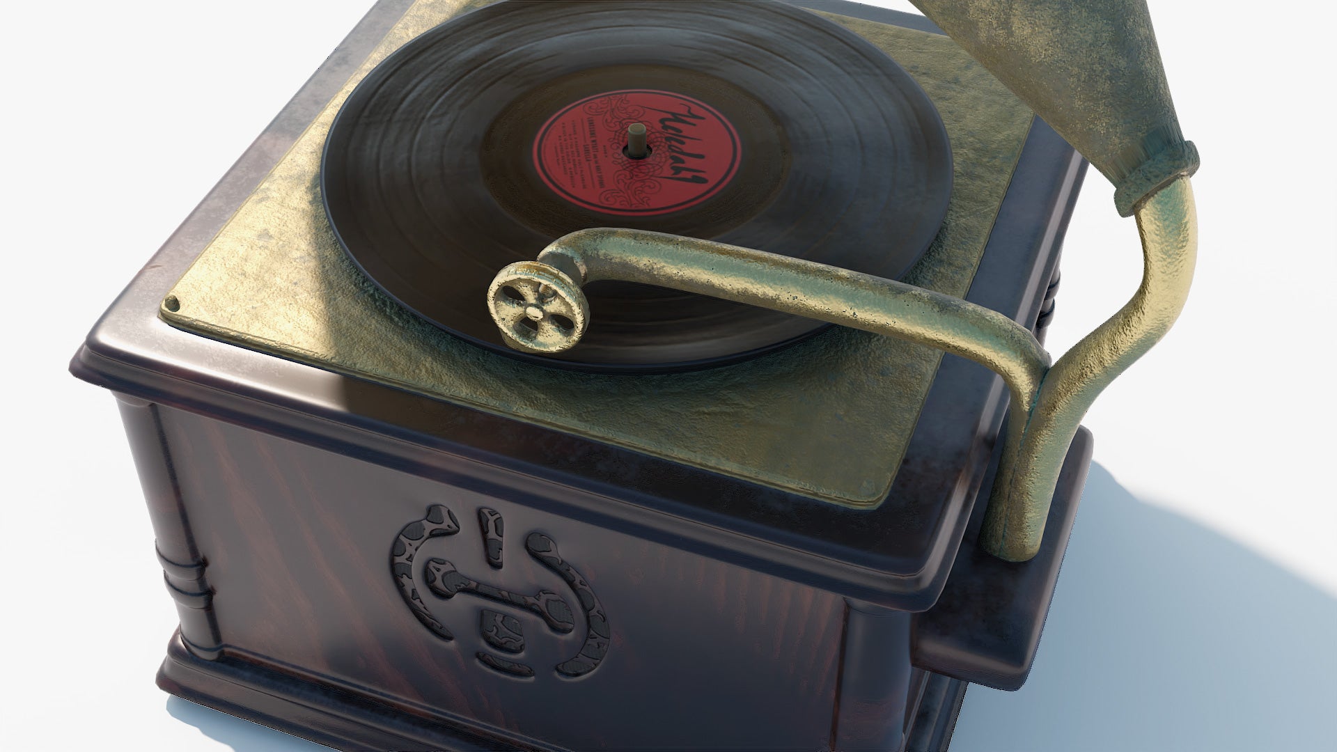 Victorian turntable 3d model for Blender and OBJ with low polycount and PBR textures