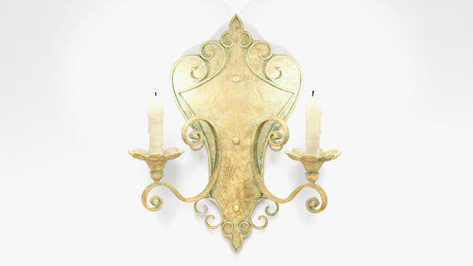 Victorian wall lamp 3d model for Blender and OBJ with low polycount and PBR textures