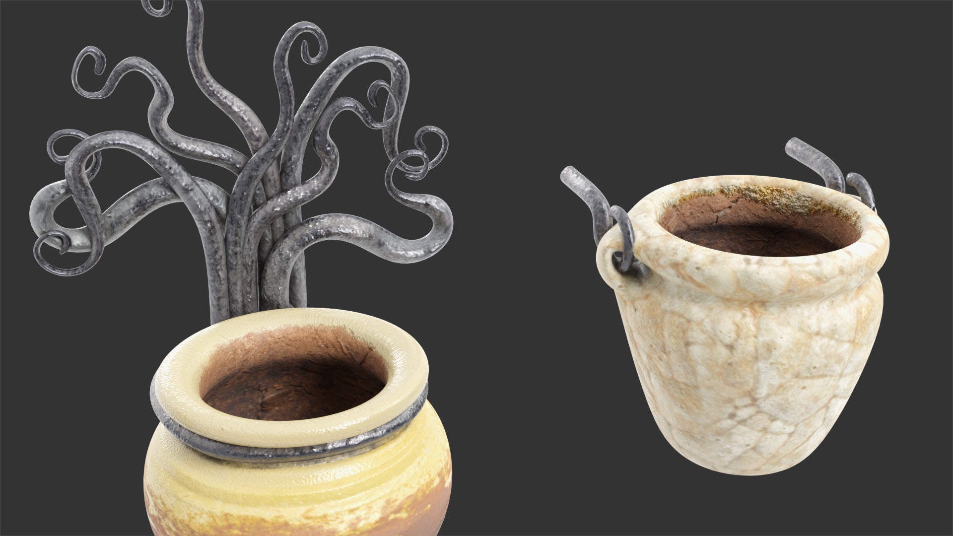 plant hanger for deck Wall Planters - 3D Model | Blender | OBJ | PBR