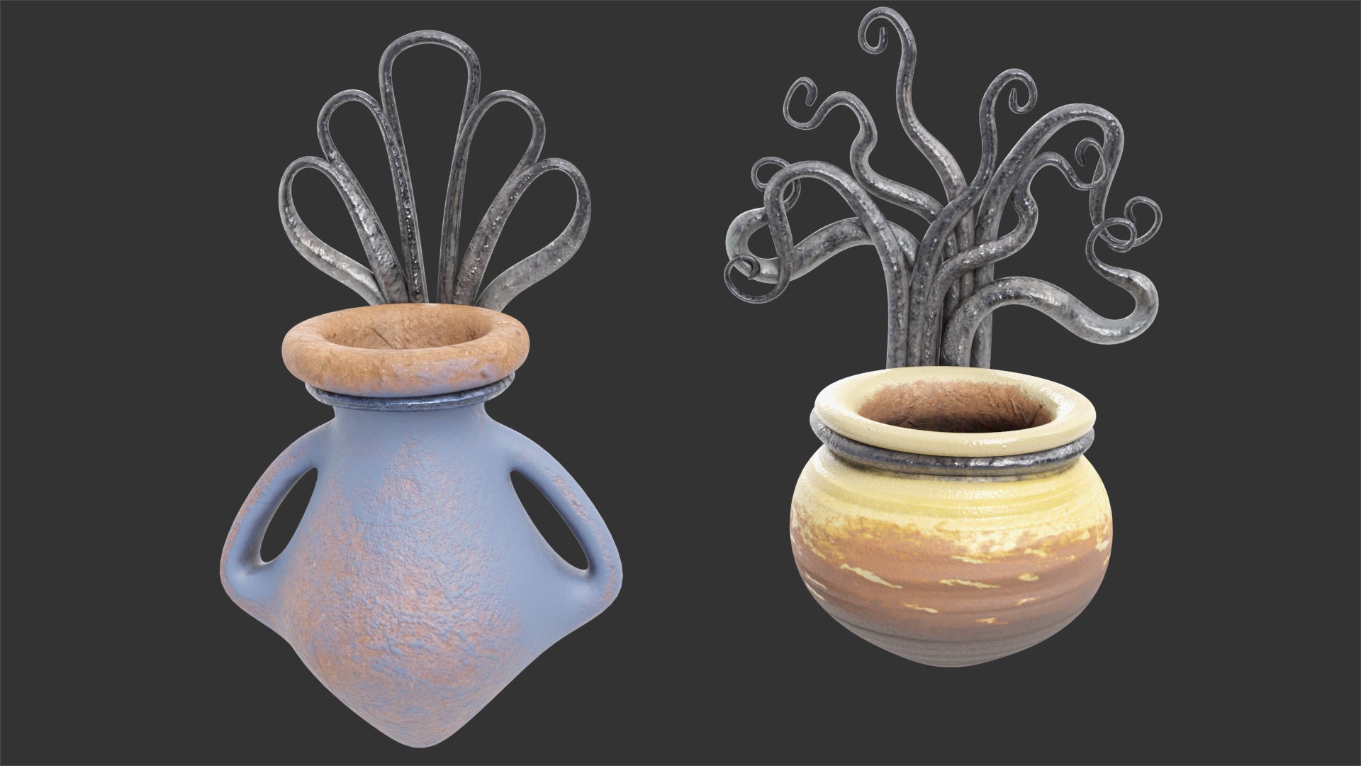 plant hanger for deck Wall Planters - 3D Model | Blender | OBJ | PBR