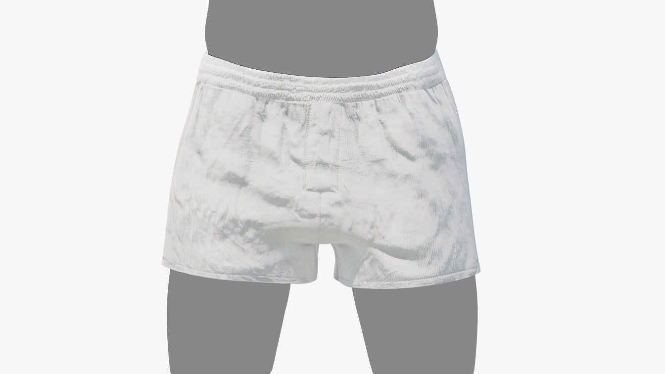 White boxers shorts underpants low poly 3d model for Blender and OBJ with PBR textures