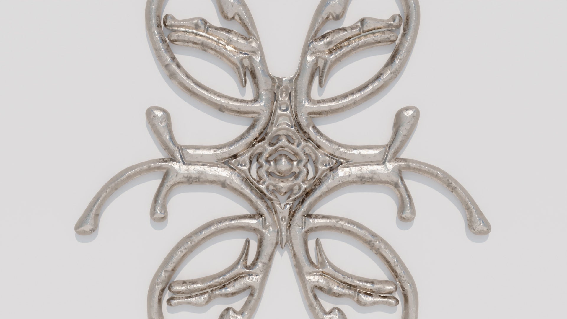 3D model of a medieval fantasy sigil or crest in the shape of an ornamental cross, for Blender and OBJ with PBR textures and low polycount
