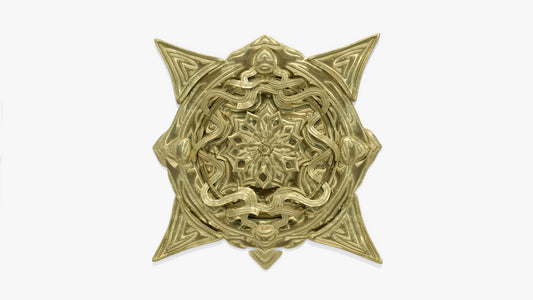 Medieval fantasy sigil of a Celtic coat of arms or crest 3d model for Blender and OBJ with PBR textures and low poly count